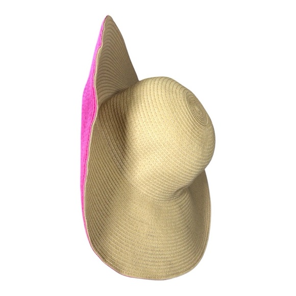 Stylish Tan and Pink Women's Sun Hat - Picture 1 of 7